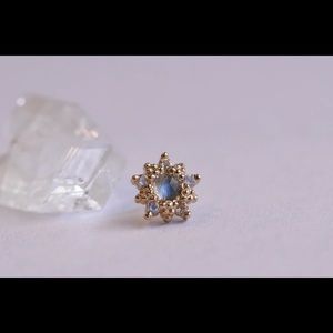 2 Alchemy Adornment Wren Threadless Ends (RG, opal, CZ)